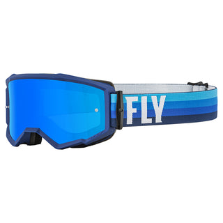 Fly Zone Black/Blue Goggles - Sky Blue Mirror/Smoke Lens