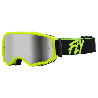 Fly Zone Black/Hi-Vis Goggles With Silver Mirror/Smoke Lens