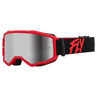 Fly Zone Black/Red Goggles With Silver Mirror/Smoke Lens