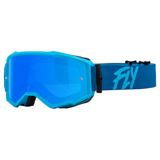 Fly Zone Blue Goggles With Skyblue Mirror/Smoke Lens