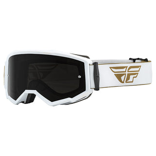 Fly Zone Gold/White Goggles With Dark Smoke/Smoke Lens