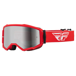 Fly Zone Red/White Goggles With Silver Mirror/Smoke Lens