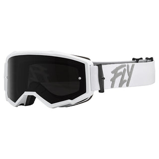 Fly Zone White Goggles With Dark Smoke/Smoke Lens