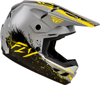 Fly Racing Kinetic Drip Youth Helmet - Grey/Black/Yellow