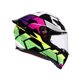 AGV K1 S Punkpulse Full Face Helmet - Black/Purple/Lime - MotoHeaven