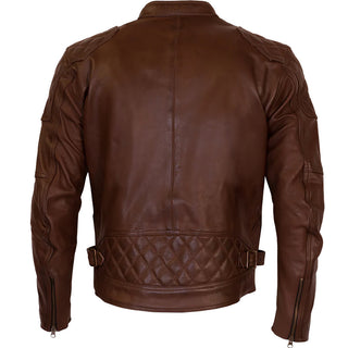 Merlin Chester Cafe D3O Leather Jacket - Brown - MotoHeaven