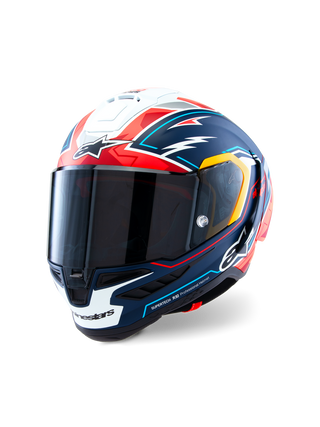 Alpinestars Supertech SR10 DOT FIM Limited Edition ACosta Helmet - Blue / Red / White Matt