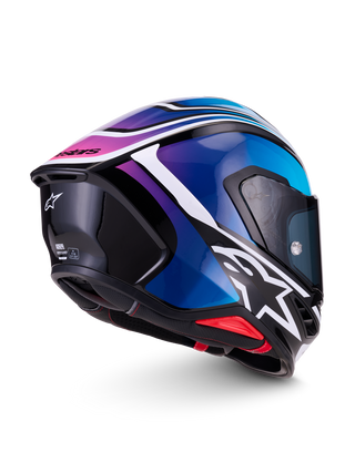 Alpinestars Supertech SR7 Zeal ECE06/DOT Full Face Helmet  Black/Blue/Pink Fluo/White Glossy