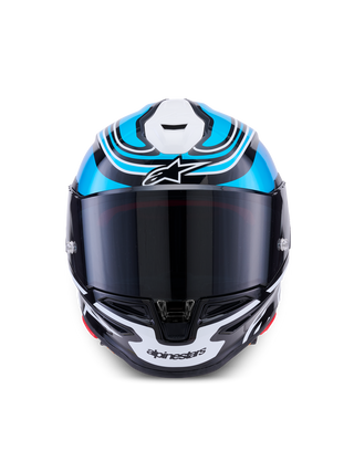 Alpinestars Supertech SR7 Zeal ECE06/DOT Full Face Helmet  Black/Blue/Pink Fluo/White Glossy