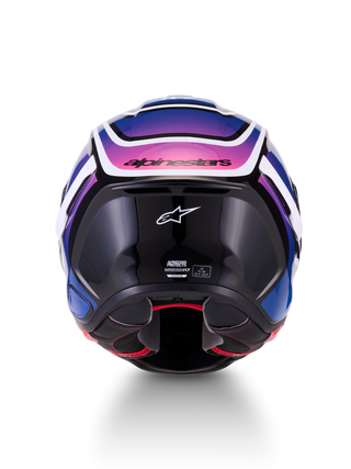Alpinestars Supertech SR7 Zeal ECE06/DOT Full Face Helmet  Black/Blue/Pink Fluo/White Glossy