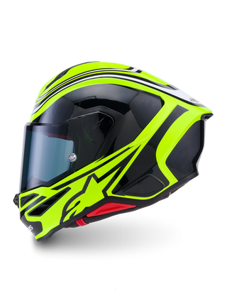 Alpinestars Supertech SR7 Zeal ECE06/DOT Full Face Helmet  Yellow Fluo/Black/White Glossy
