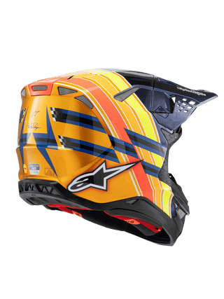 Alpinestars Sm10 Tld Edition 25 Ece06 Helmet - Dark-Blue Orange Fluro-Yellow Red Glossy