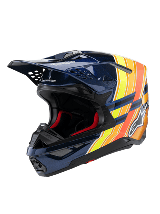 Alpinestars Sm10 Tld Edition 25 Ece06 Helmet - Dark-Blue Orange Fluro-Yellow Red Glossy