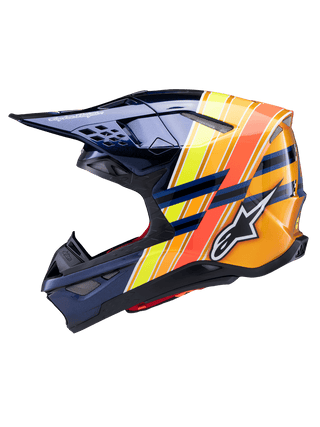 Alpinestars Sm10 Tld Edition 25 Ece06 Helmet - Dark-Blue Orange Fluro-Yellow Red Glossy