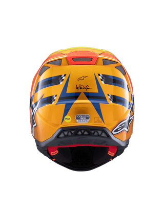 Alpinestars Sm10 Tld Edition 25 Ece06 Helmet - Dark-Blue Orange Fluro-Yellow Red Glossy