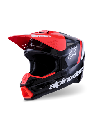 Alpinestars SM3 Radium ECE06 Helmet - Black/Fluro-Red/White/Glossy