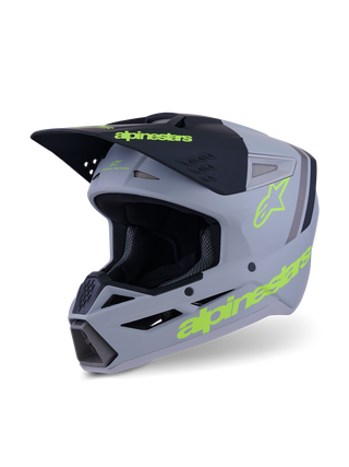 Alpinestars SM3 Radium ECE06 Helmet - Gray/Black/Fluro-Yellow/Matt
