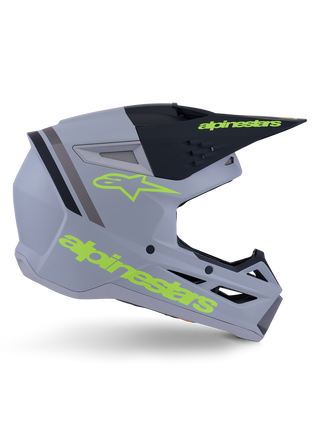 Alpinestars SM3 Radium ECE06 Helmet - Gray/Black/Fluro-Yellow/Matt