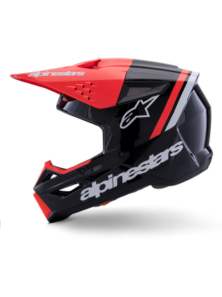 Alpinestars SM3 Radium ECE06 Helmet - Black/Fluro-Red/White/Glossy