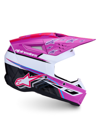 Alpinestars SM3 Falcon ECE06 Full Face Helmet - Purple / White / Black / Pink Fluo / Glossy