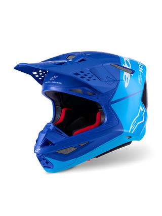 Alpinestars Supertech SM10 Flood Helmet - Metal Blue / Medium Blue / Black Carbon Matt & Glossy