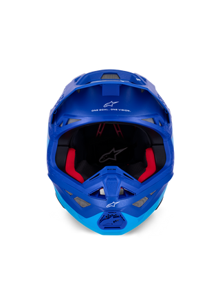 Alpinestars Supertech SM10 Flood Helmet - Metal Blue / Medium Blue / Black Carbon Matt & Glossy