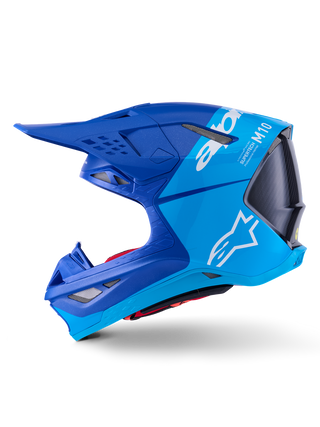 Alpinestars Supertech SM10 Flood Helmet - Metal Blue / Medium Blue / Black Carbon Matt & Glossy