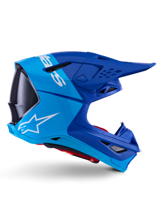 Alpinestars Supertech SM10 Flood Helmet - Metal Blue / Medium Blue / Black Carbon Matt & Glossy