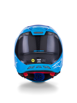 Alpinestars Supertech SM10 Flood Helmet - Metal Blue / Medium Blue / Black Carbon Matt & Glossy