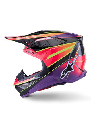 Alpinestars Supertech SM10 Era Helmet - Pink / Violet / Fluro Yellow Glossy