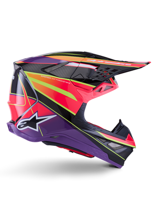 Alpinestars Supertech SM10 Era Helmet - Pink / Violet / Fluro Yellow Glossy