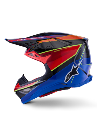 Alpinestars Supertech SM10 Era Helmet - Blue / Red / Fluro Yellow Glossy