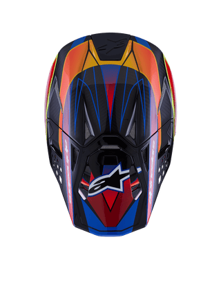 Alpinestars SM10 Era ECE 22.06 One Size Helmet Visor – Blue / Red / Fluro Yellow Glossy