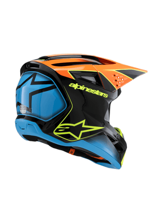 Alpinestars SM3 Youth Fray Ece06 Helmet - Black Orange Fluro-Yellow Glossy