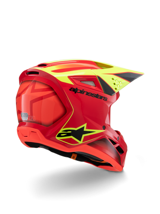 Alpinestars SM3 Fray ECE06 Helmet - Red/Fluro-Yellow/Black Glossy
