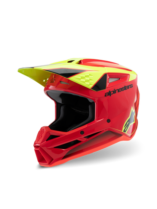 Alpinestars SM3 Fray ECE06 Helmet - Red/Fluro-Yellow/Black Glossy