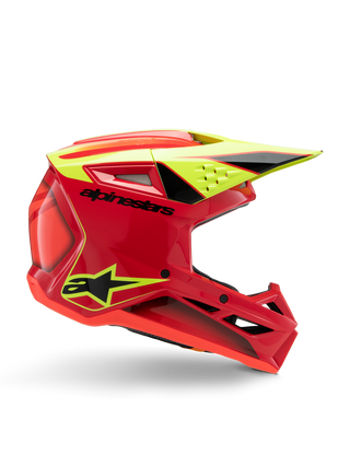 Alpinestars SM3 Fray ECE06 Helmet - Red/Fluro-Yellow/Black Glossy