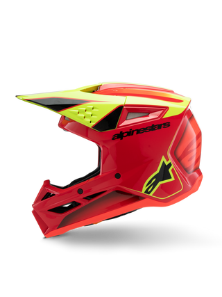 Alpinestars SM3 Fray ECE06 Helmet - Red/Fluro-Yellow/Black Glossy