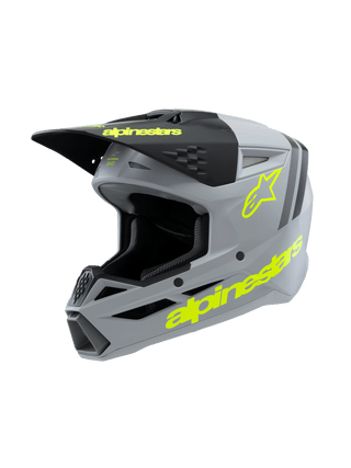 Alpinestars SM3 Youth Radium Ece06 Helmet - Grey Black Fluro-Yellow Matt