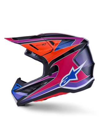 Alpinestars SM7 Fuse ECE06 Helmet - Blue/Purple/Pink/Glossy