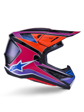 Alpinestars SM7 Fuse ECE06 Helmet - Blue/Purple/Pink/Glossy