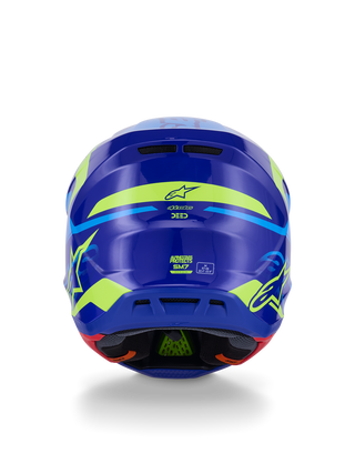 Alpinestars SM7 Deed ECE06 Helmet - Blue/Fluro-Yellow/Glossy