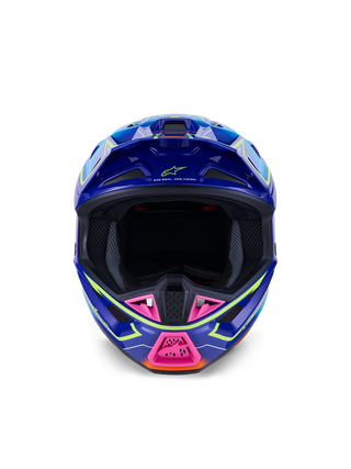 Alpinestars SM7 Cast ECE06 Helmet - Blue/Pink/Fluro-Yellow/Glossy