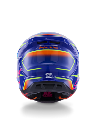 Alpinestars SM7 Cast ECE06 Helmet - Blue/Pink/Fluro-Yellow/Glossy