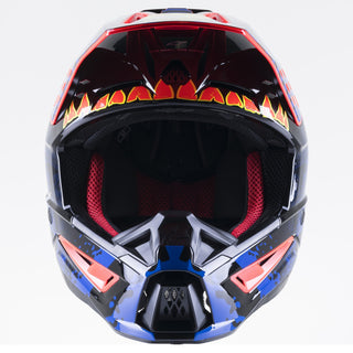 Alpinestars SM5 Solar Flare Helmet - Gloss Black Blue Fluro Red