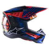 Alpinestars SM5 Solar Flare Helmet - Gloss Black Blue Fluro Red