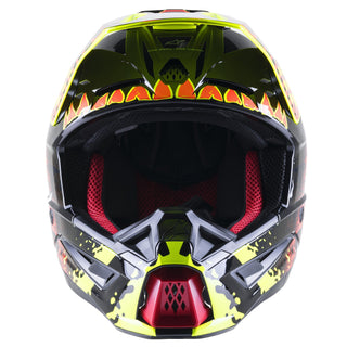 Alpinestars SM5 Solar Flare Helmet - Gloss Black Red Fluro Yellow