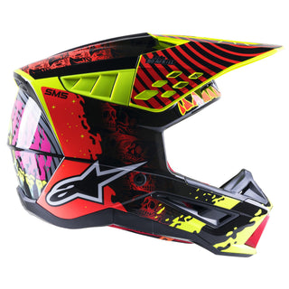 Alpinestars SM5 Solar Flare Helmet - Gloss Black Red Fluro Yellow