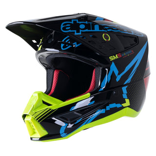 Alpinestars SM5 Action Helmet - Gloss Black Blue Fluro Yellow