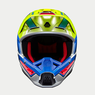 Alpinestars SM5 Sail Ece 22.06 Helmet - Fluro Yellow Enamel Blue Silver Gloss